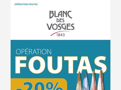 Opération Foutas : tous les draps de plage Blanc des Vosges à petits prix !