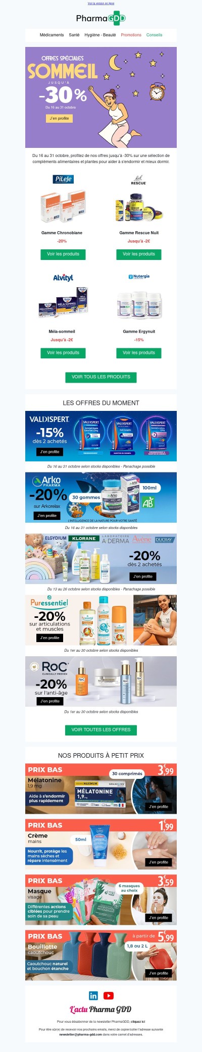 Troubles du sommeil : découvrez nos offres jusqu'à -30% !