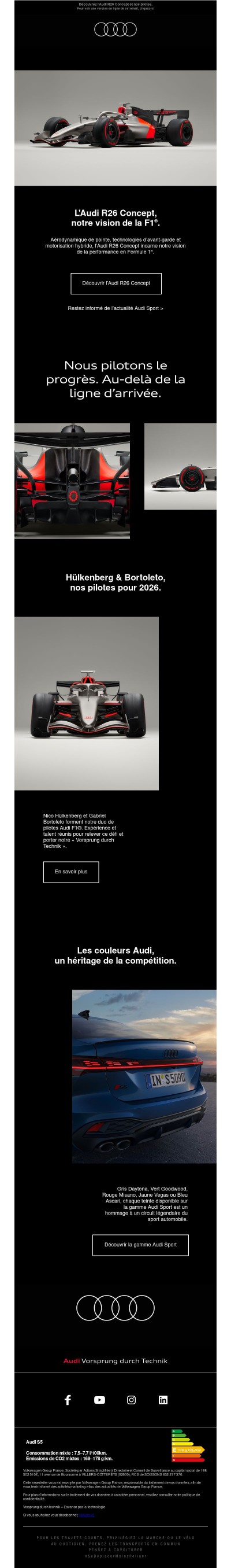 Audi rejoint la Formule 1® en 2026.