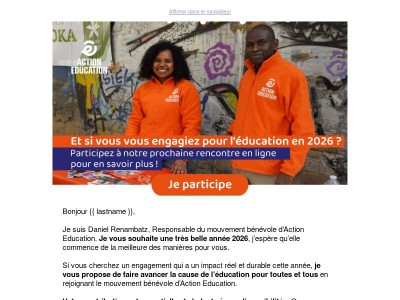 Et si vous vous engagiez pour l'éducation en 2026  ? 