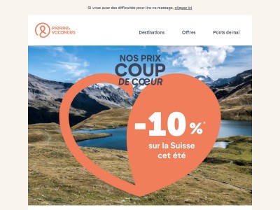 Votre été en Suisse à -10% ⛰️
