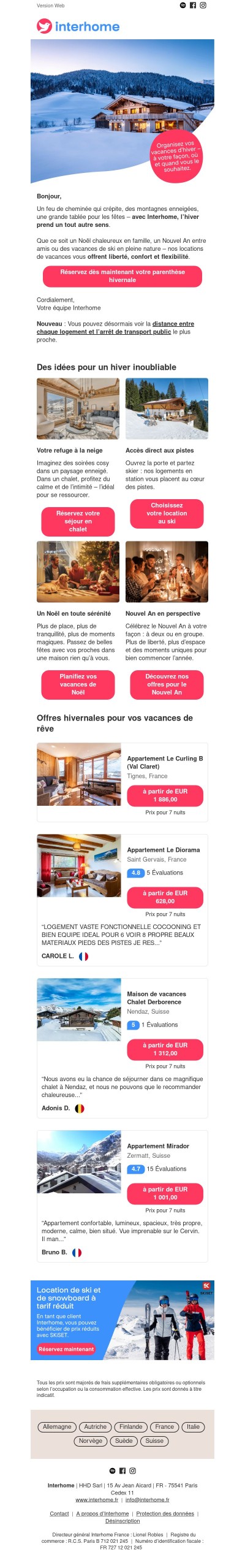 Votre hiver de rêve commence ici – votre location à la neige vous attend