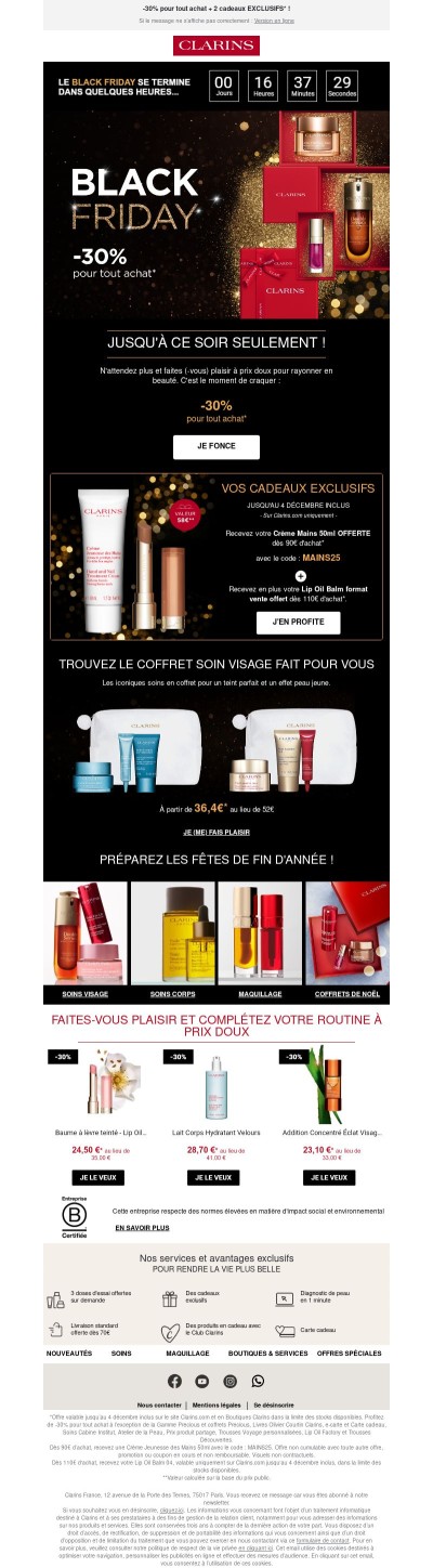 ⏳ BLACK FRIDAY : Dernières heures pour (vous) faire plaisir !