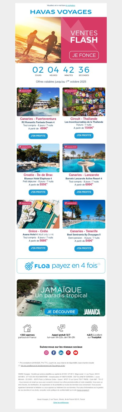Ventes Flash voyages : réservez vite avant qu’il ne soit trop tard !