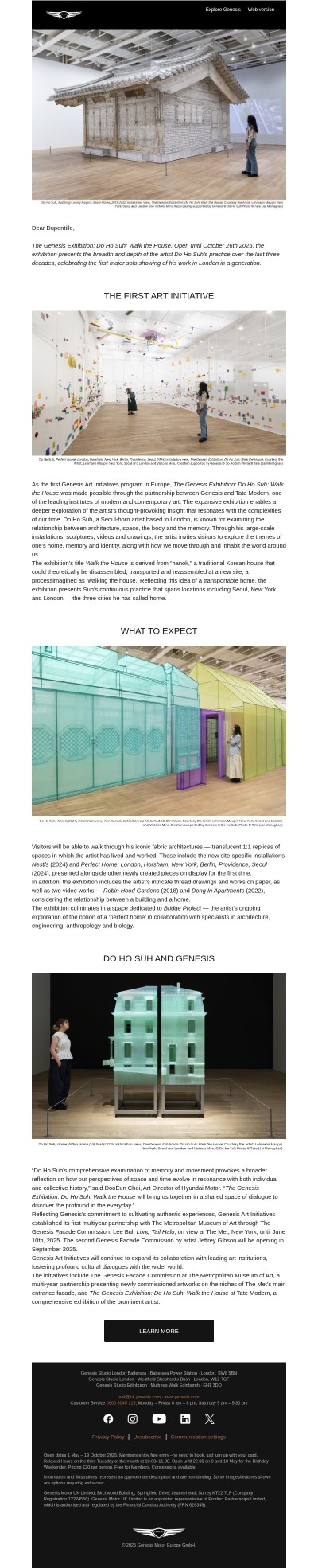 Ms. Dupontille, The Genesis Exhibition: Do Ho Suh: Walk the House opens at Tate Modern