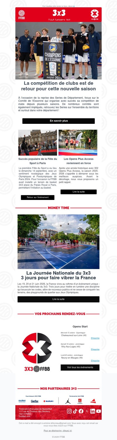 La compétition 3x3 de clubs est de retour !