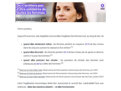 Grâce à vos dons, des milliers de femmes retrouvent autonomie et dignité.