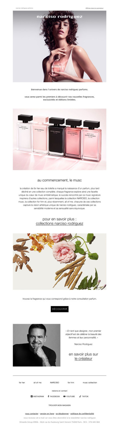 bienvenue dans l’univers de narciso rodriguez parfums.