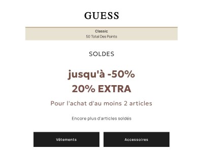 EXTRA 20% | Plus de styles en SOLDE