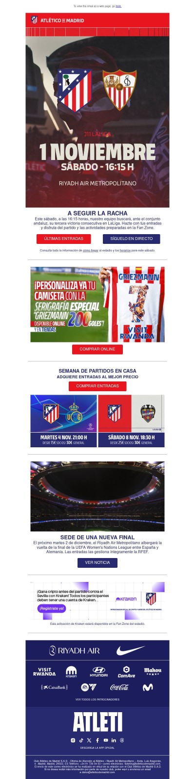 Atleti - Sevilla: ¡A seguir la buena racha liguera este sábado!