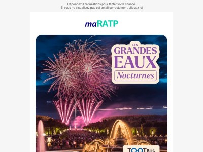 😍 Deux billets pour les Grandes Eaux Nocturnes, ça vous tente {{ lastname }} ?