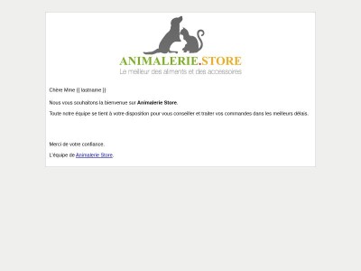 Votre inscription sur Animalerie Store