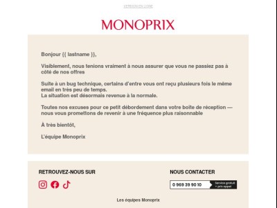 Petit bug, grandes excuses !