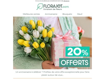 Un anniversaire ? 🎁 20% OFFERTS💐