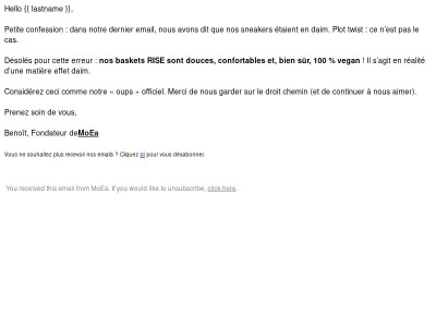 Oups... on a dit daim. C'est effet daim.