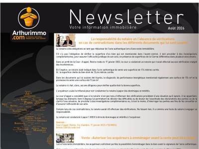 ARTHUIMMO.COM - NEWSLETTER AOUT 2026