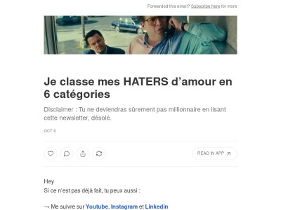Je classe mes HATERS d’amour en 6 catégories ❤️
