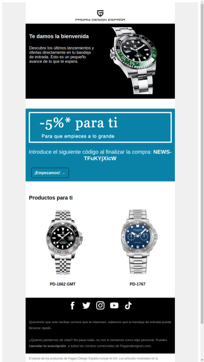 Regalo de bienvenida: 5% de descuento. El comienzo de una gran amistad