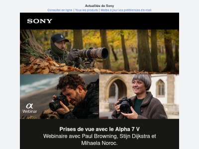 Prises de vue avec le Alpha 7 V