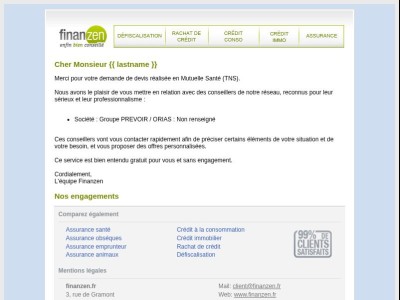 Votre demande de devis en Mutuelle Santé (TNS)