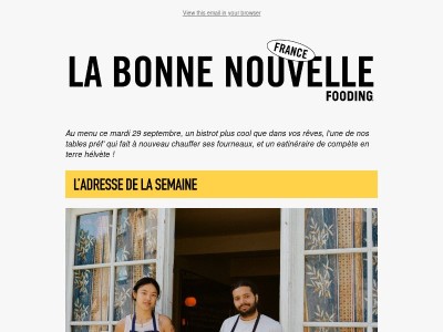 L’adresse de la semaine met le bistrot tout en haut