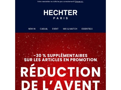 –30 % supplémentaires sur les articles en promotion 🎅