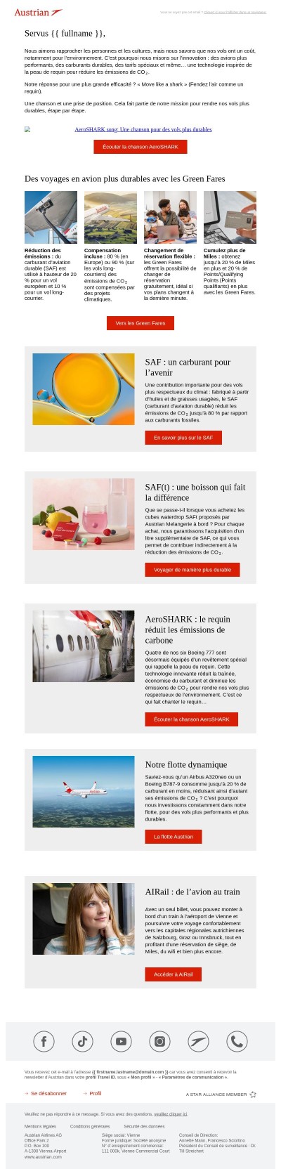 Une chanson pour des vols plus durables