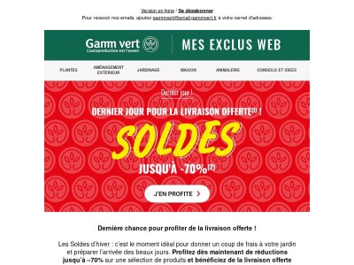 Livraison offerte : dernier jour !