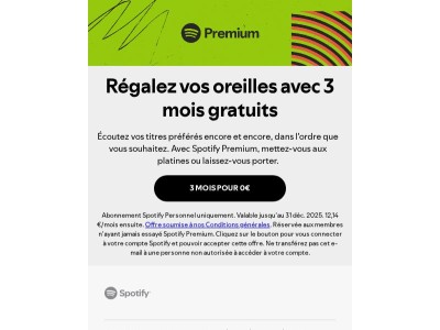 3 mois de Spotify Premium pour 0€ ? Et comment !