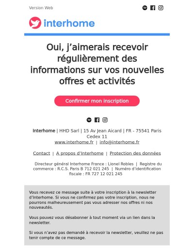 Veuillez confirmer votre inscription à la newsletter