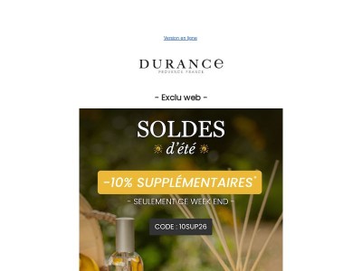 💌 SOLDES : -10% supplémentaires
