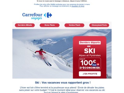 Jusqu’à 100€ offerts sur votre séjour au ski ! ⛷️