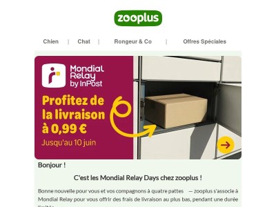 C'est les Mondial Relay Days ! Livraison en point relais à seulement 0,99 €