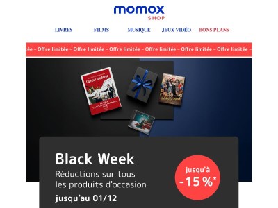 Black Week : jusqu’à -15 %* dès maintenant 🖤
