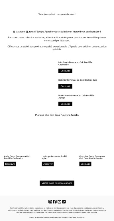 Joyeux anniversaire {{ lastname }}!