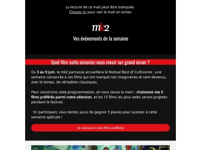 Vos évènements de la semaine 