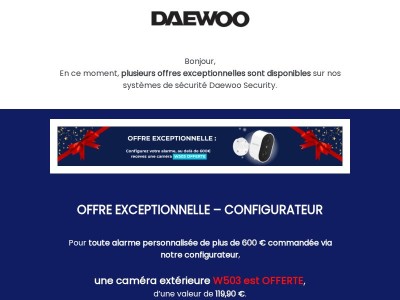 Offres exceptionnelles en cours : packs, remises & caméra W503 offerte 🎁