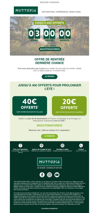 Plus que 3 jours pour s’évader en pleine nature avant l’Hiver 🍂