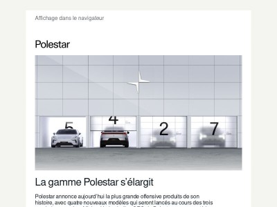 Quatre nouveaux modèles Polestar dans les trois prochaines années