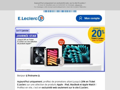 Apple : Jusqu'à 20% en Ticket E.Leclerc sur une sélection ! 🍏