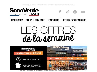 Nos offres de la semaine 🎶