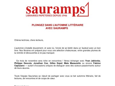 Plongez dans l'automne littéraire avec Sauramps ! 🍂