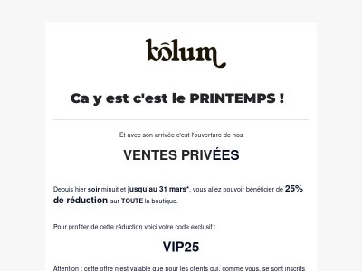 Les Ventes privées de printemps sont ouverte !
