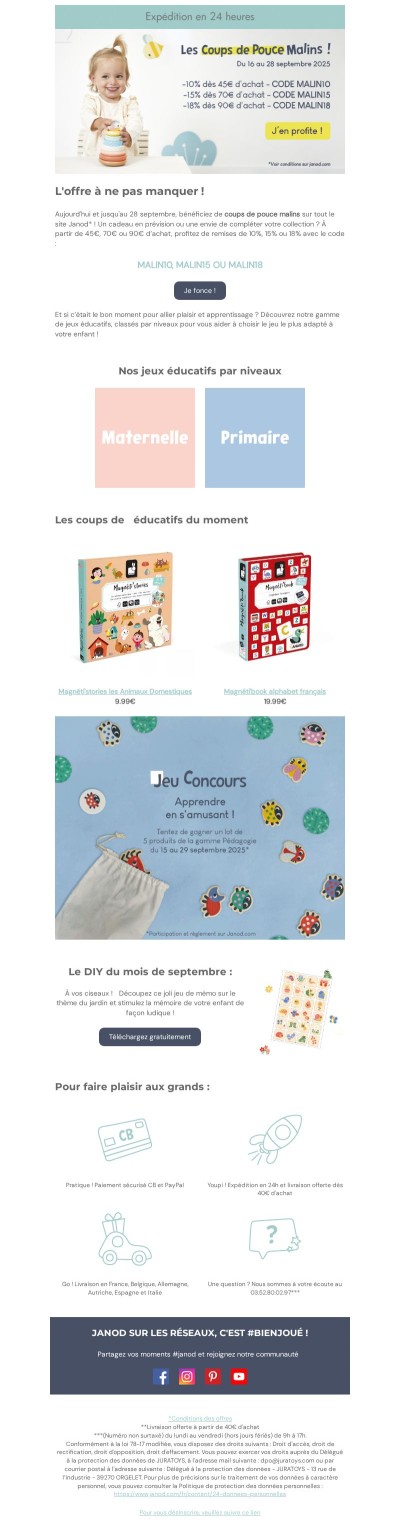 Jusqu'à -18% sur l'univers Janod 🤭