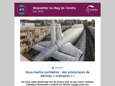 Newsletter de l'Andra - Sous-marins nucléaires : des producteurs de déchets « ordinaires » !