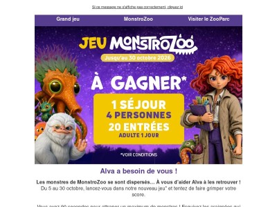Jouez à MonstroZoo et gagnez un séjour 🐉