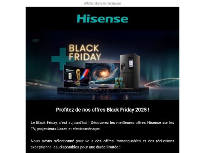 🖤 C'est parti pour le Black Friday 🖤 Ne manquez pas les offres Hisense