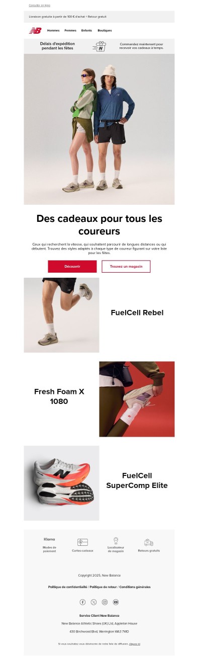 Des cadeaux pour tous les coureurs