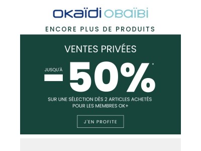 Ventes Privées : Jusqu'à -50% dès 2 sur encore plus de produits !