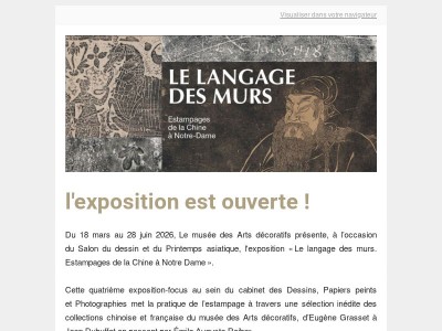 L'exposition « Le langage des murs. Estampages de la Chine à Notre-Dame» est ouverte !
